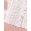 imageOYOANGLE Girls 2 Piece Skirt Sets Plaid Tweed Button Short Tank Dress and Long Sleeve Crop JacketWhite