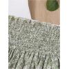 imageOYOANGLE Girls 2 Piece Summer Outfits Spaghetti Strap Lace Trim Camisole and Floral Ruffle Layered Skirts SetWhite and Green
