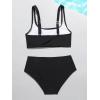 imageOYOANGLE Girls 2 Piece Swimsuit Sport High Waist Teen Kids Bikini Set Bathing Suit SwimwearBlack