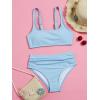 imageOYOANGLE Girls 2 Piece Swimsuit Sport High Waist Teen Kids Bikini Set Bathing Suit SwimwearLight Blue