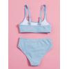 imageOYOANGLE Girls 2 Piece Swimsuit Sport High Waist Teen Kids Bikini Set Bathing Suit SwimwearLight Blue