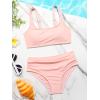 imageOYOANGLE Girls 2 Piece Swimsuit Sport High Waist Teen Kids Bikini Set Bathing Suit SwimwearPink