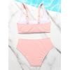 imageOYOANGLE Girls 2 Piece Swimsuit Sport High Waist Teen Kids Bikini Set Bathing Suit SwimwearPink