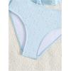 imageOYOANGLE Girls 2 Piece Tankini Swimsuit Ring Linked Eyelet Embroidery Swimsuit Bathing SuitBlue