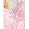 imageOYOANGLE Girls 2 Piece Tankini Swimsuit Ring Linked Eyelet Embroidery Swimsuit Bathing SuitPink