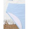 imageOYOANGLE Girls 2 Piece Tankini Swimsuit Textured Twist Front Ruched Ruffle Bikini Set Bathing SuitsBlue