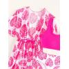 imageOYOANGLE Girls 3 Piece Floral Bikini Set Swimwear Bathing Suit Swimsuit and KimonoHot Pink