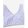 imageOYOANGLE Girls 3 Piece Floral Bikini Set Swimwear Bathing Suit Swimsuit and KimonoLilac Purple