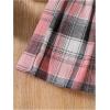 imageOYOANGLE Girls 3 Piece Outfit Tank Top and Plaid Pleated Skirt with High Low Hem Crop Shirt SetPink