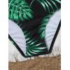 imageOYOANGLE Girls 3 Piece Swimsuit Butterfly Print Criss Cross Bikini Set Bathing Suit with Mesh PantsGreen Black