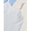 imageOYOANGLE Girls 3 Pieces Summer Outfits Graphic Print Crop Tee Top and Cami Top with Shorts SetLight Blue