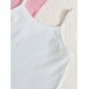 imageOYOANGLE Girls 3 Pieces Summer Outfits Graphic Print Crop Tee Top and Cami Top with Shorts SetWhite and Pink
