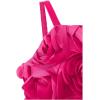imageOYOANGLE Girls 3D Floral Appliques Smocked Cami Tops Party Spaghetti Strap Asymmetrical Hem Camisole Crop TopHot Pink