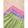 imageOYOANGLE Girls 6 Piece Outfits Crew Neck Short Sleeve Lettuce Trim Tee Shirt and Shorts SetsMulticolor