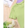 imageOYOANGLE Girls 6 Piece Outfits Crew Neck Short Sleeve Lettuce Trim Tee Shirt and Shorts SetsMulticolor