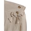 imageOYOANGLE Girls Bow Knot Elastic High Waist Pleated Skirt Button Decor A Line Short SkirtsKhaki