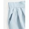 imageOYOANGLE Girls Button Down Elastic High Waist Wide Leg Pants Casual Solid Trousers with PocketsDusty Blue