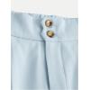 imageOYOANGLE Girls Button Down Elastic High Waist Wide Leg Pants Casual Solid Trousers with PocketsDusty Blue