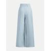 imageOYOANGLE Girls Button Down Elastic High Waist Wide Leg Pants Casual Solid Trousers with PocketsDusty Blue