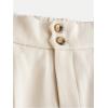 imageOYOANGLE Girls Button Down Elastic High Waist Wide Leg Pants Casual Solid Trousers with PocketsKhaki