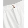 imageOYOANGLE Girls Button Down Elastic High Waist Wide Leg Pants Casual Solid Trousers with PocketsWhite
