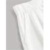 imageOYOANGLE Girls Button Down Elastic High Waist Wide Leg Pants Casual Solid Trousers with PocketsWhite