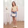 imageOYOANGLE Girls Casual Solid Ruffle Trim Cap Sleeve Square Neck Cute Crop Tank Tops TShirtsBeige