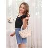 imageOYOANGLE Girls Casual Solid Ruffle Trim Cap Sleeve Square Neck Cute Crop Tank Tops TShirtsBlack