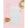 imageOYOANGLE Girls Crochet Hollow Out Spaghetti Strap Scallop Trim Sheer Swimsuit Cover Up DressWhite