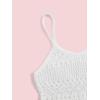 imageOYOANGLE Girls Crochet Hollow Out Spaghetti Strap Scallop Trim Sheer Swimsuit Cover Up DressWhite