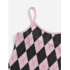 imageOYOANGLE Girls Cute 2 Piece Outfits Print Cami Short Dress with Crop Top Tee SetBlack and Pink