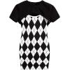 imageOYOANGLE Girls Cute 2 Piece Outfits Print Cami Short Dress with Crop Top Tee SetBlack and White
