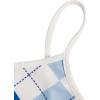 imageOYOANGLE Girls Cute 2 Piece Outfits Print Cami Short Dress with Crop Top Tee SetBlue and White