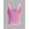 imageOYOANGLE Girls Cute Bow Ruched Tank Top Square Neck Sleeveless Fitted Summer Cami TopsPink