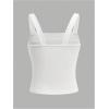 imageOYOANGLE Girls Cute Bow Ruched Tank Top Square Neck Sleeveless Fitted Summer Cami TopsWhite