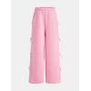 imageOYOANGLE Girls Cute Bow Side Elastic Waist Sweatpants Y2K Straight Leg Trousers with PocketPink