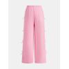 imageOYOANGLE Girls Cute Bow Side Elastic Waist Sweatpants Y2K Straight Leg Trousers with PocketPink