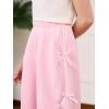 imageOYOANGLE Girls Cute Bow Side Elastic Waist Sweatpants Y2K Straight Leg Trousers with PocketPink