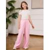 imageOYOANGLE Girls Cute Bow Side Elastic Waist Sweatpants Y2K Straight Leg Trousers with PocketPink
