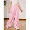 imageOYOANGLE Girls Cute Bow Side Elastic Waist Sweatpants Y2K Straight Leg Trousers with PocketPink