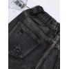 imageOYOANGLE Girls Cute Butterfly Print Ripped Denim Shorts Raw Hem Jeans Shorts with PocketBlack