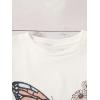 imageOYOANGLE Girls Cute Graphic Casual Round Neck Short Sleeve Tee Shirt TopsBeige