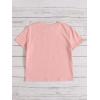 imageOYOANGLE Girls Cute Graphic Casual Round Neck Short Sleeve Tee Shirt TopsCoral Pink
