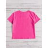 imageOYOANGLE Girls Cute Graphic Casual Round Neck Short Sleeve Tee Shirt TopsDeep Pink
