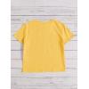 imageOYOANGLE Girls Cute Graphic Casual Round Neck Short Sleeve Tee Shirt TopsLight Yellow