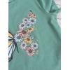 imageOYOANGLE Girls Cute Graphic Casual Round Neck Short Sleeve Tee Shirt TopsMint Green