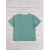 imageOYOANGLE Girls Cute Graphic Casual Round Neck Short Sleeve Tee Shirt TopsMint Green