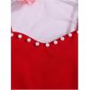 imageOYOANGLE Girls Cute Pearl Beaded Spaghetti Strap Cami Top Asymmetrical Hem Slim Fit Crop TopsRed