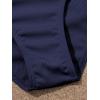 imageOYOANGLE Girls Cute Spaghetti Straps Round Neck Drawstring One Piece Swimwear Tie Bathing SuitDark Blue