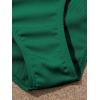 imageOYOANGLE Girls Cute Spaghetti Straps Round Neck Drawstring One Piece Swimwear Tie Bathing SuitDark Green